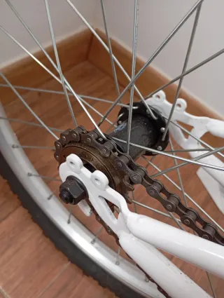 Bicicleta DENBIKE niña blanca y rosa