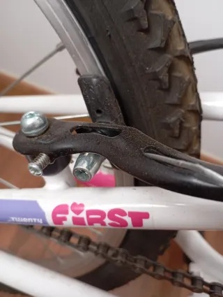 Bicicleta DENBIKE niña blanca y rosa