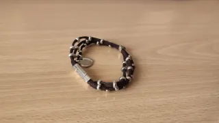 Pulsera Zamak 3 Tiras Marrón