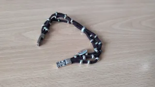 Pulsera Zamak 3 Tiras Marrón