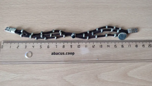 Pulsera Zamak 3 Tiras Marrón