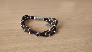 Pulsera Zamak 3 Tiras Marrón