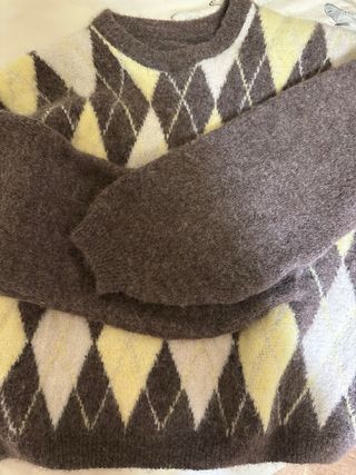 Jersey rombos marrón y amarillo