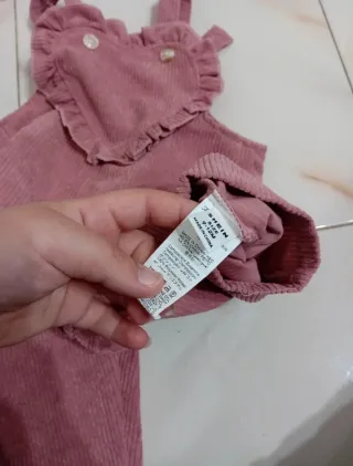 Salopette bambina cuore rosa 9-12 mesi