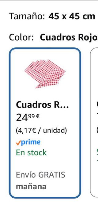 Servilletas algodón cuadros - Tovallons cotó 100%