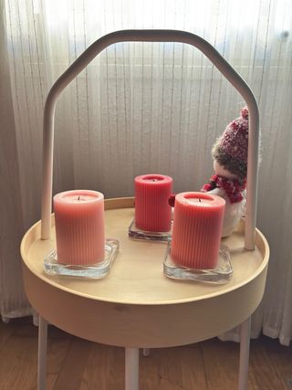 Mesa auxiliar madera y metal