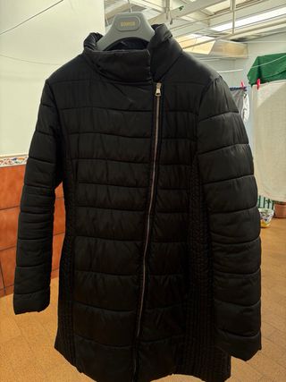 Chaquetón negro largo talla L