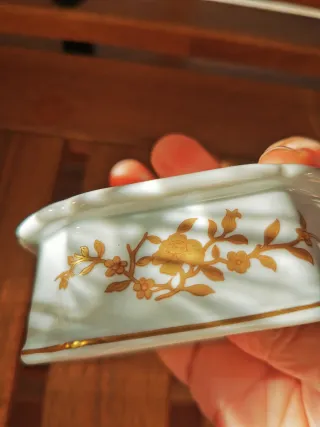 Salero Vista Alegre Porcelana Dorada