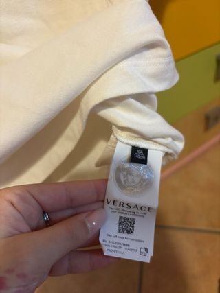 Maglietta Versace bianca con logo nero