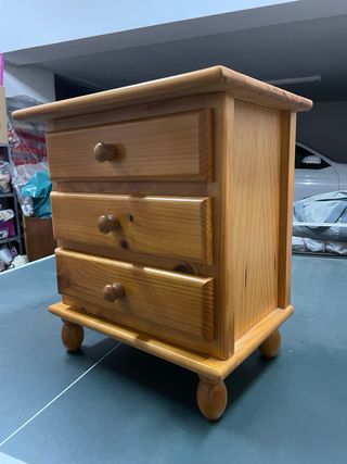 Mesillas noche madera 3 cajones (2 uds)