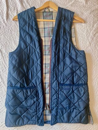 Chaleco Barbour acolchado forro tartán