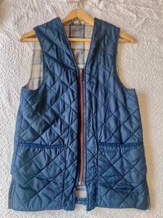 Chaleco Barbour acolchado forro tartán