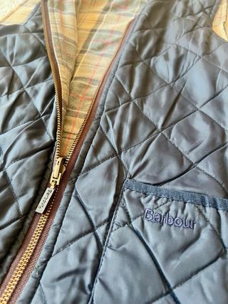 Chaleco Barbour acolchado forro tartán