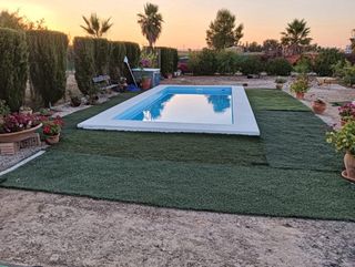 Piscina de fibra instalada