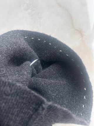 Vestido Sandro punto y tul gris turquesa