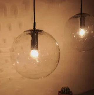 Lámpara colgante de los años 70s cristal