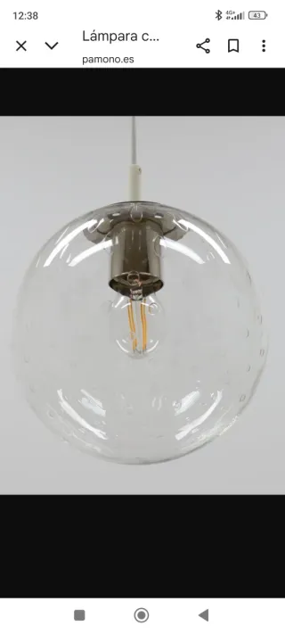 Lámpara colgante de los años 70s cristal