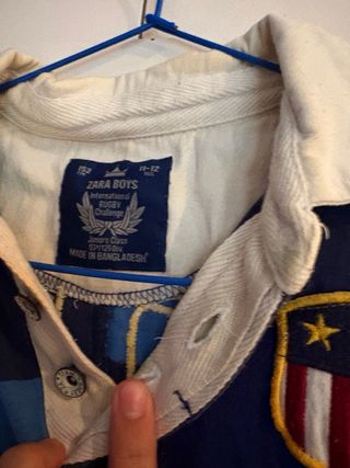 Polo Rugby Manga Larga Rayas Azul