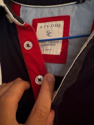 Polo Rugby Manga Larga Rayas Azul