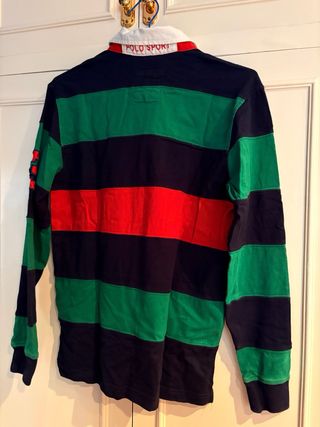 Polo Rugby Manga Larga Rayas Azul