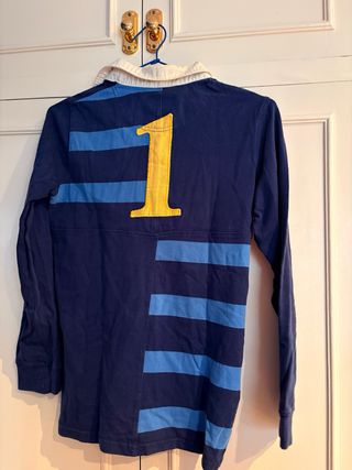 Polo Rugby Manga Larga Rayas Azul