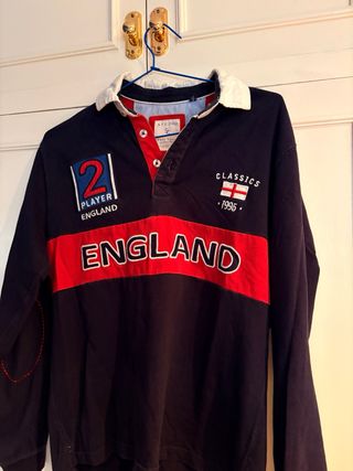 Polo Rugby Manga Larga Rayas Azul