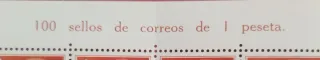 100 Sellos Correos 1 Peseta España