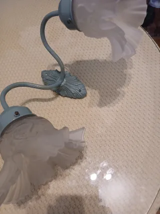 Apliques de pared verde con tulipas