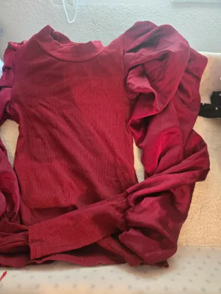 Blusa manga globo roja