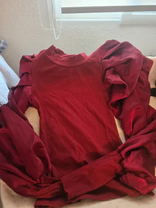 Blusa manga globo roja