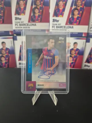 Sergio Busquets auto /75 Barcelona Topps Team Set