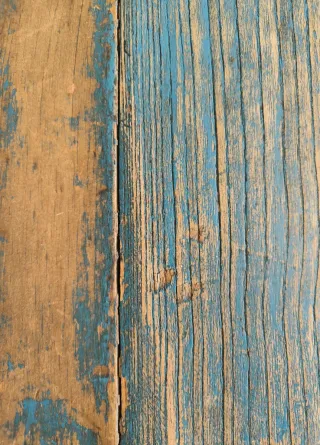 Mesa centro antigua francesa azul desgastado