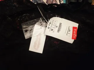 Blusa Stradivarius Negra Encaje Talla M Nueva