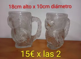 Jarras de cristal con forma de loro (2 uds)