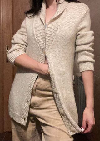 Cárdigan lana/alpaca jaspeado S