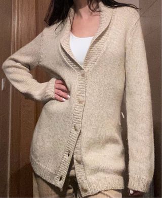 Cárdigan lana/alpaca jaspeado S