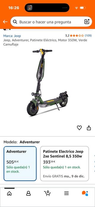 Patinete Eléctrico Jeep Adventurer Verde