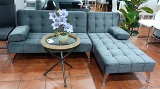 Sofá Cama Chaise Longue Gris