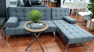 Sofá Cama Chaise Longue Gris