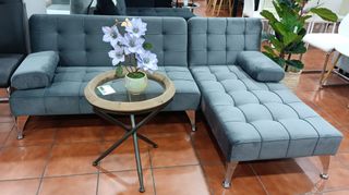 Sofá Cama Chaise Longue Gris