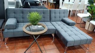 Sofá Cama Chaise Longue Gris