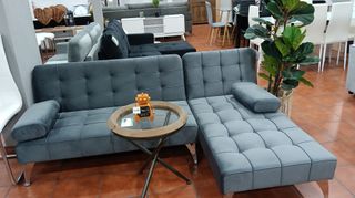 Sofá Cama Chaise Longue Gris