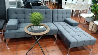 Sofá Cama Chaise Longue Gris