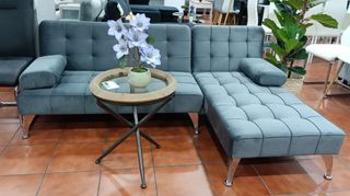 Sofá Cama Chaise Longue Gris