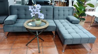 Sofá Cama Chaise Longue Gris