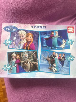 4 Puzzles Frozen Educa