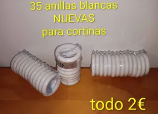 35 Anillas para Cortinas Blancas