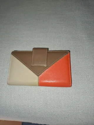 Billetero monedero buenisima  piel tricolor