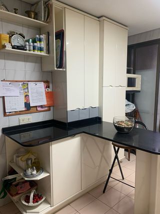 Cocina lacada blanco: extractor, horno y placa