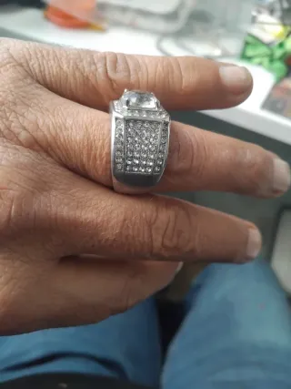 Anillo Sello Hombre Piedra Facetada Plata